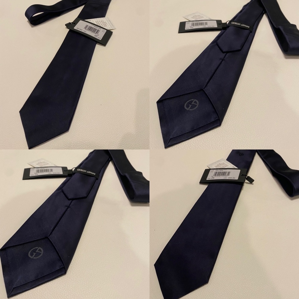 Giorgio Armani Silk Tie with Embroidered Logo